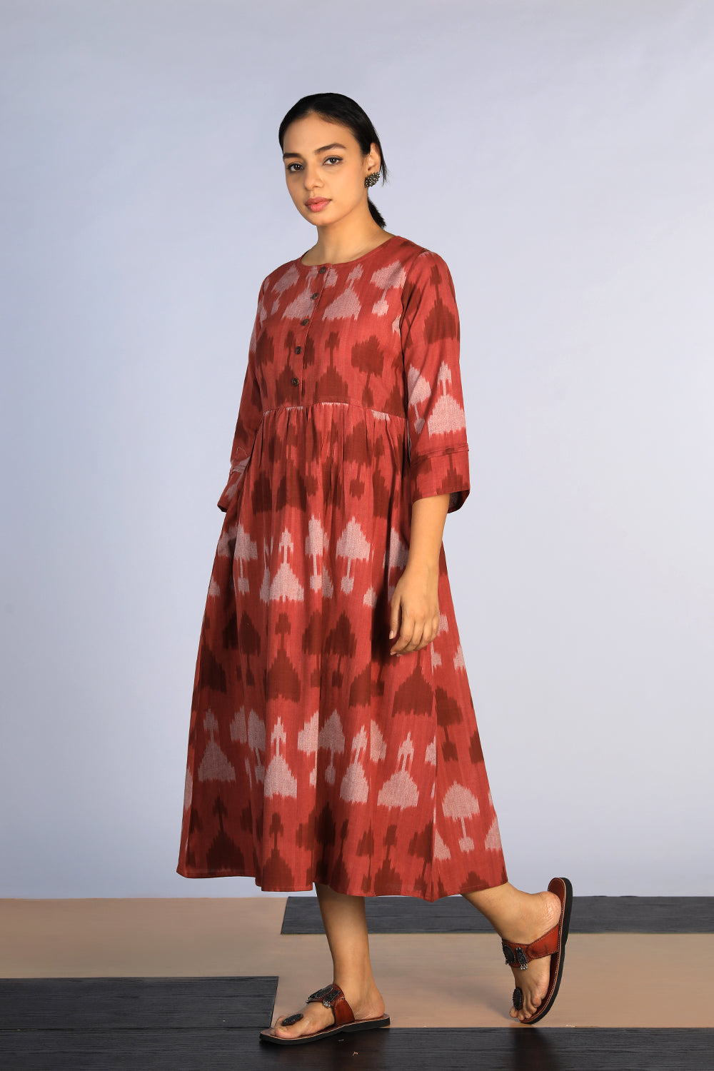 Image of Handwoven cotton Pochampally Ikat dress