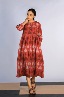 Collection of Handwoven cotton Pochampally Ikat dress in a gallery layout