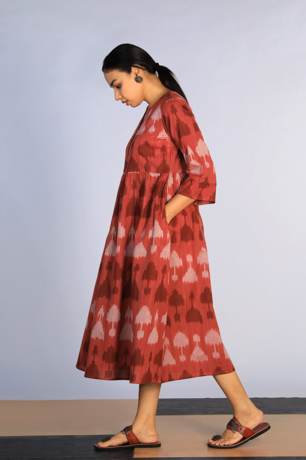Image of Handwoven cotton Pochampally Ikat dress