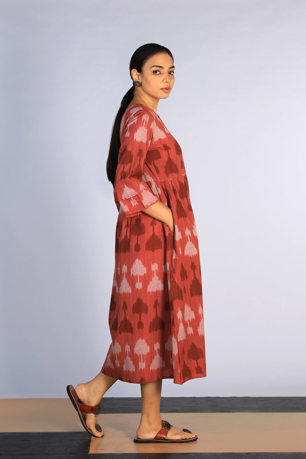 Image of Handwoven cotton Pochampally Ikat dress
