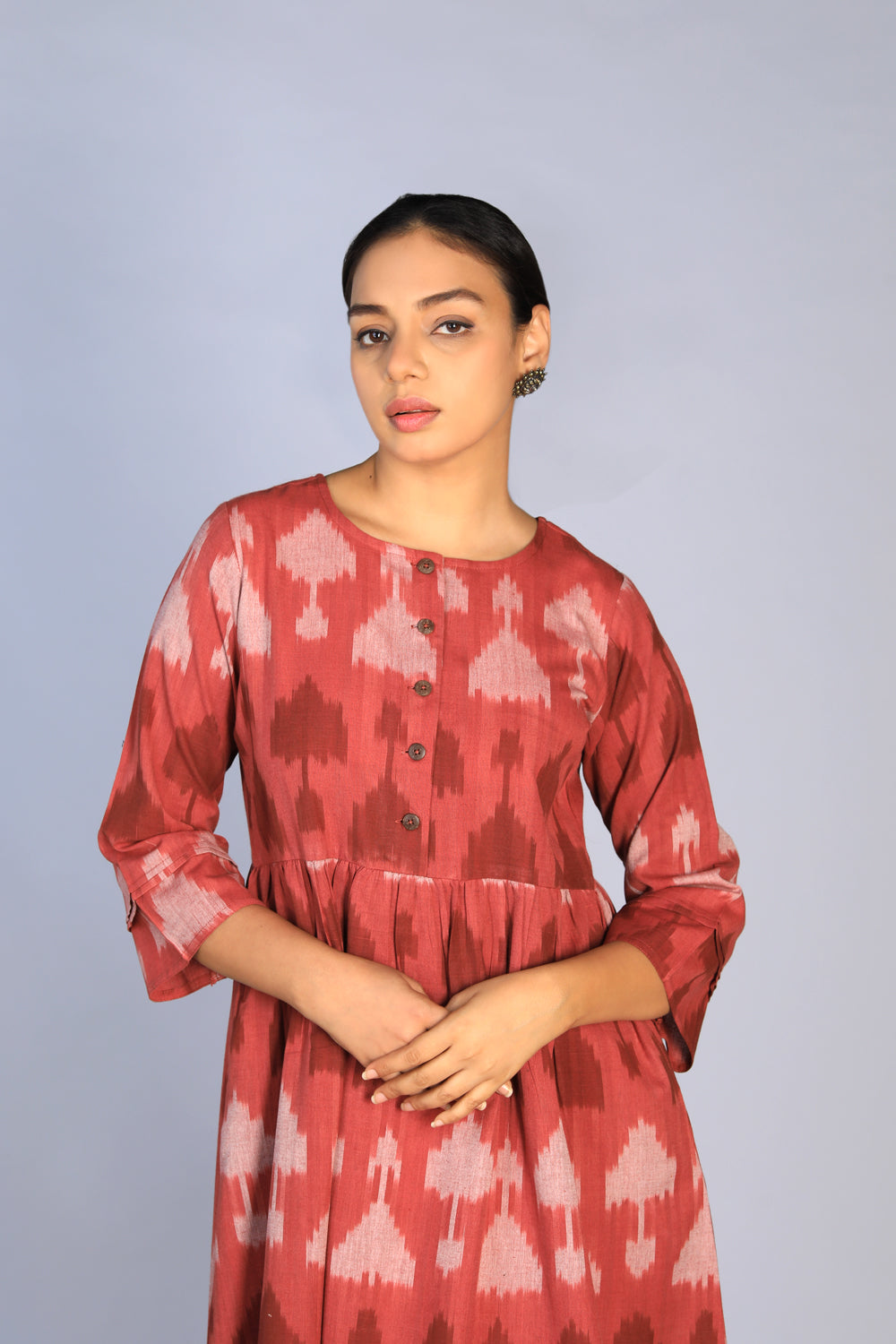 Image of Handwoven cotton Pochampally Ikat dress