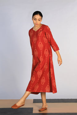 Collection of Cotton Pochampally Ikat kurti in a gallery layout