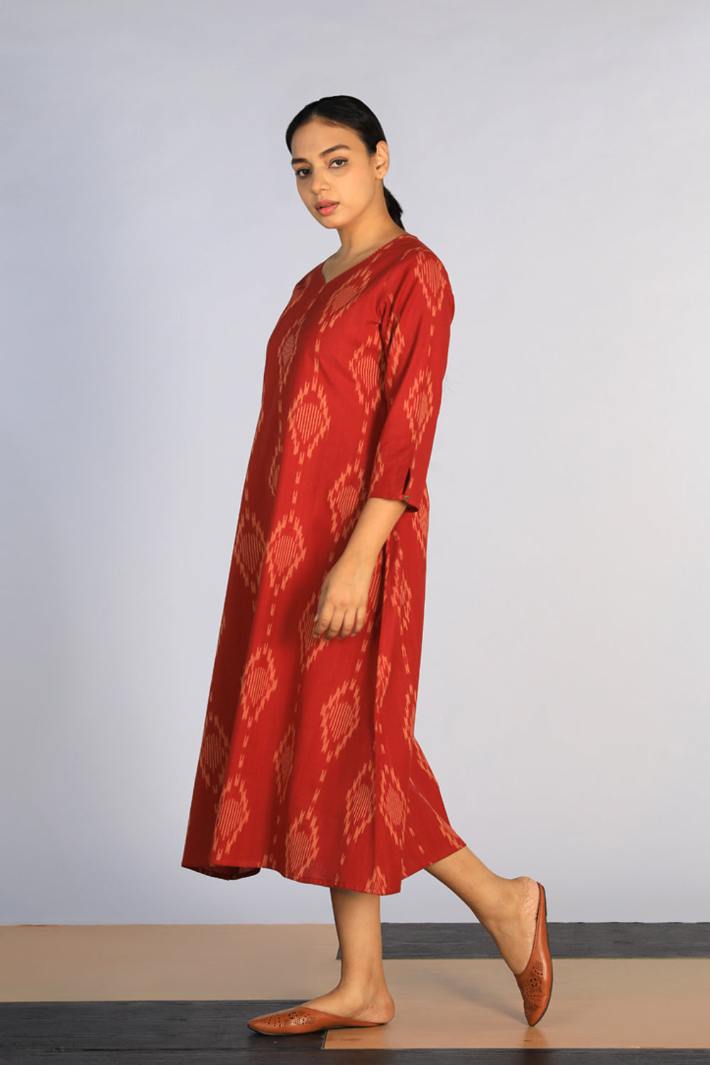 Collection of Cotton Pochampally Ikat kurti in a gallery layout