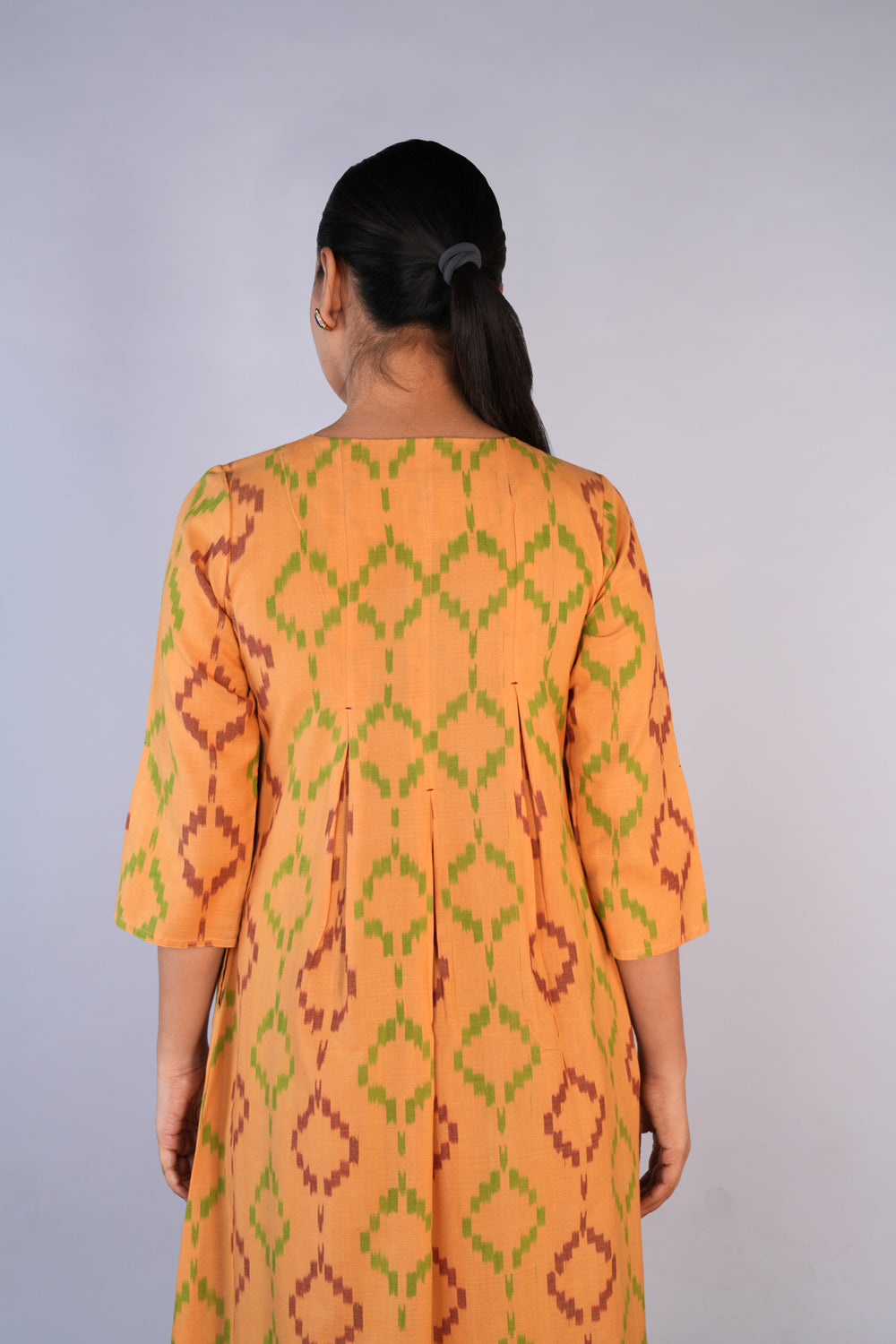 Butter beige Cotton Pochampally Ikat Kurta