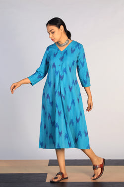 Collection of Cotton Pochampally Ikat kurti in a gallery layout