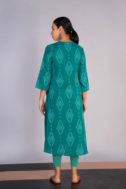 Image of Cotton Pochampally Ikat Kurta