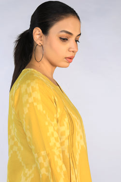 Image of Handwoven cotton Pochampally Ikat Kurti