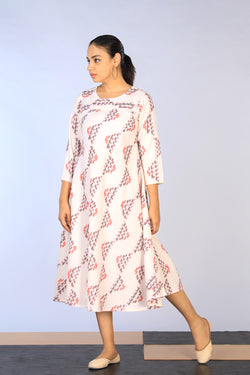 Collection of Cotton Pochampally Ikat Dress in a gallery layout