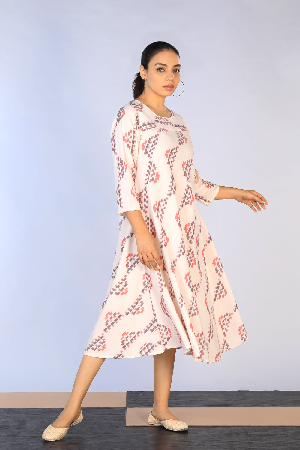 Collection of Cotton Pochampally Ikat Dress in a gallery layout