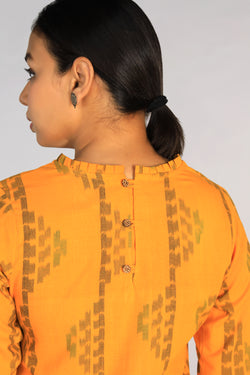 Collection of Cotton Pochampally Ikat kurti in a gallery layout