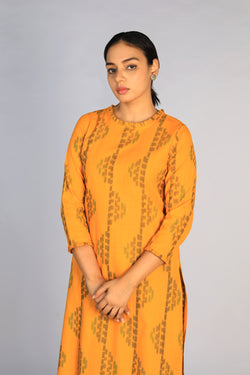 Collection of Cotton Pochampally Ikat kurti in a gallery layout