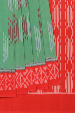 Collection of Pochampally Cotton Ikat saree in a gallery layout