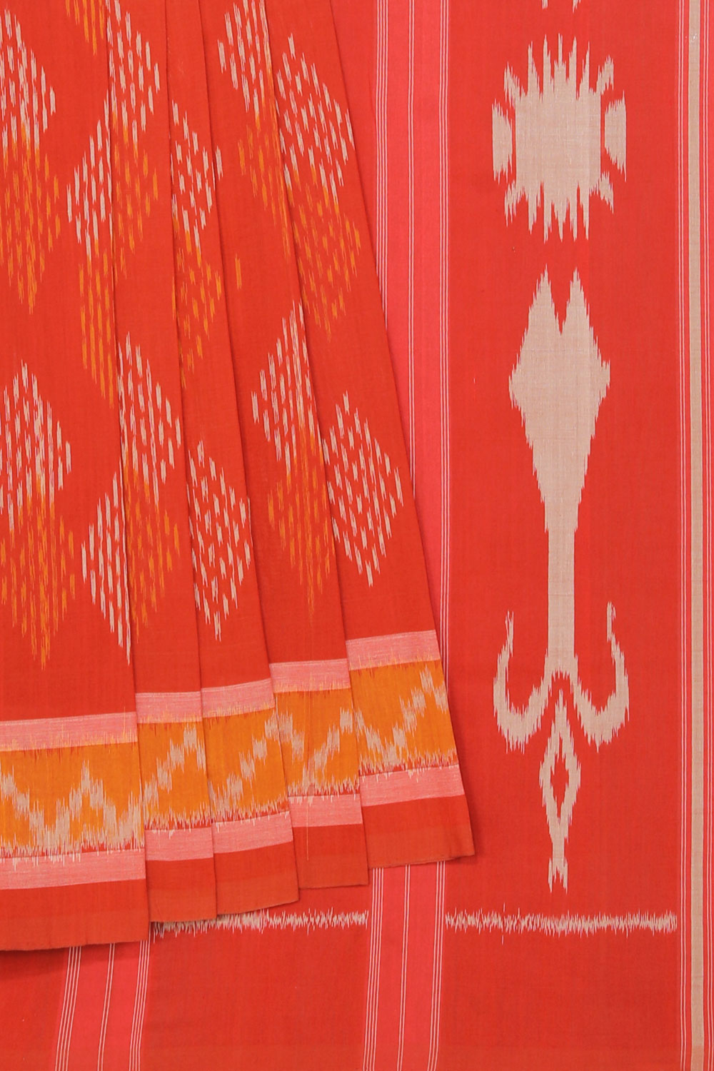 Collection of Pochampally Cotton Ikat saree in a gallery layout