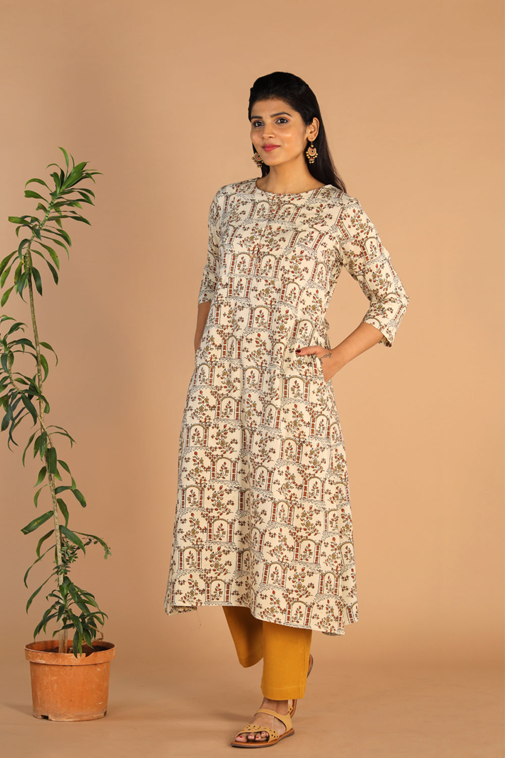 Ajrakh A -line kurti