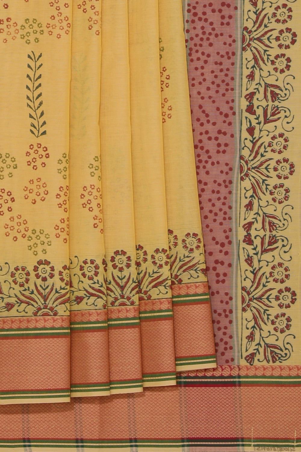 Collection of Hand block printed cotton saree in a gallery layout