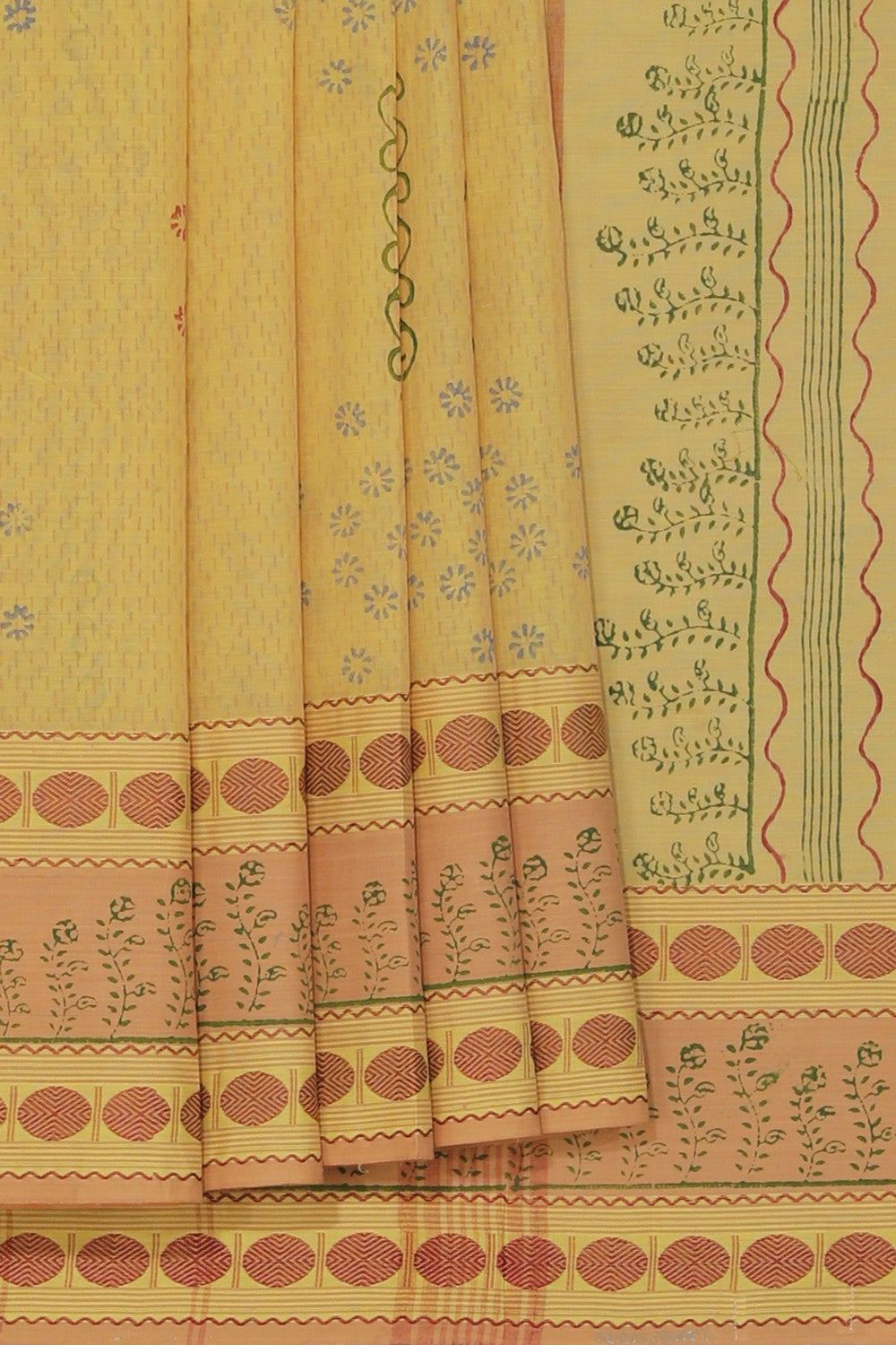 Collection of Hand block printed cotton saree in a gallery layout