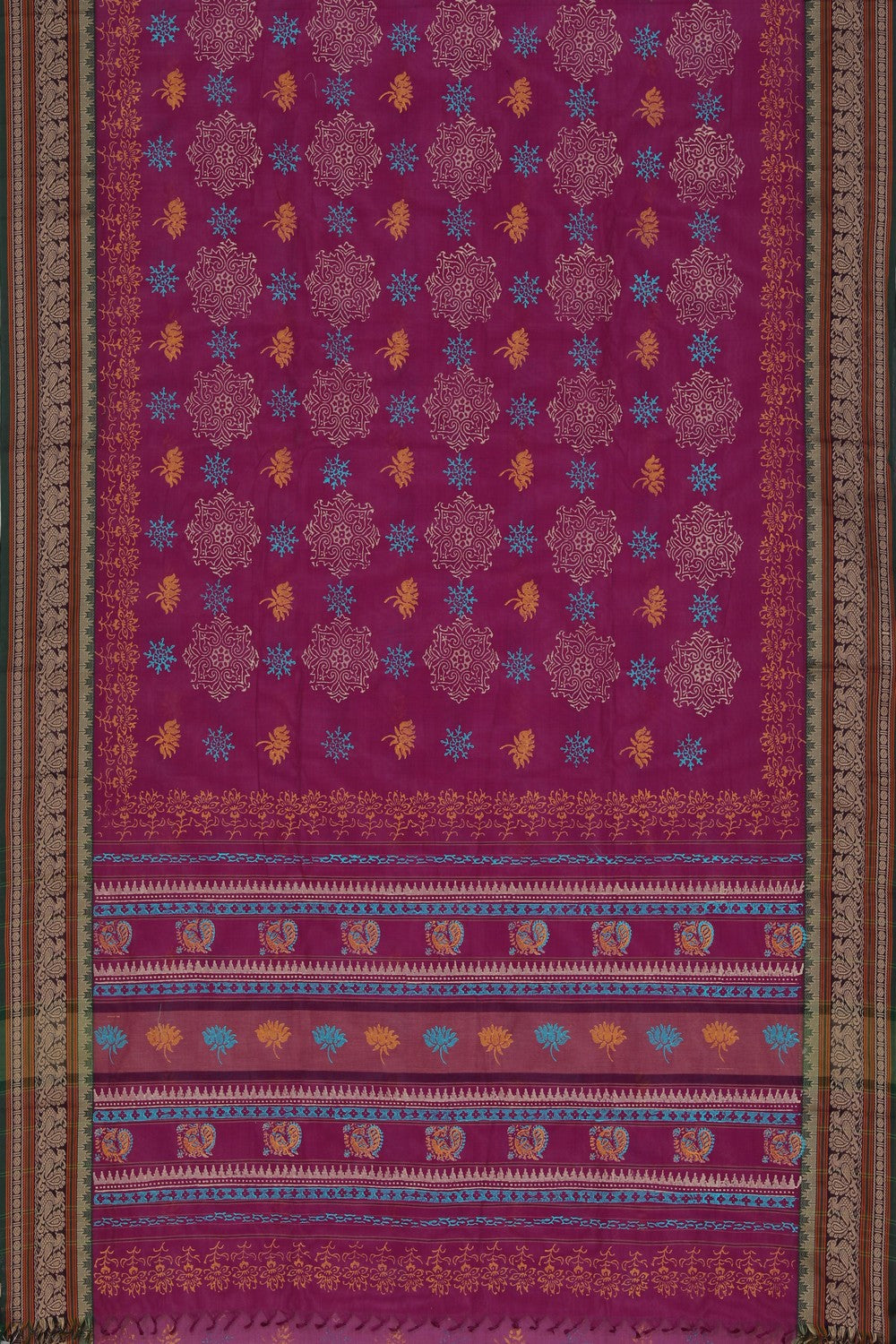 Collection of Hand block printed cotton saree in a gallery layout