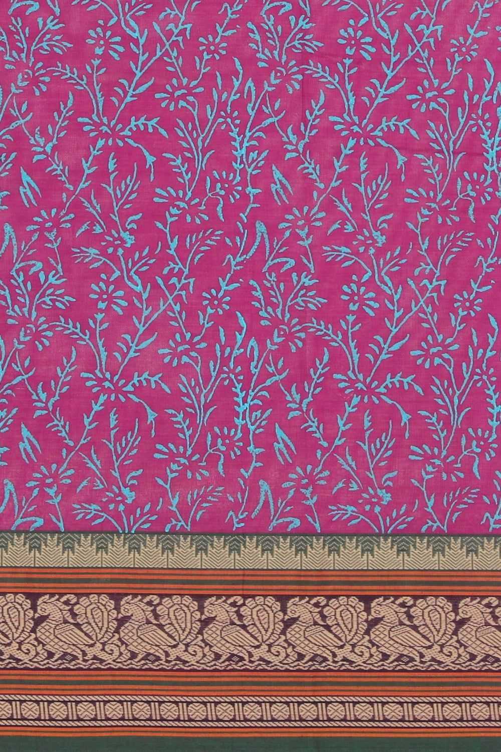 Image of Hand block printed cotton saree