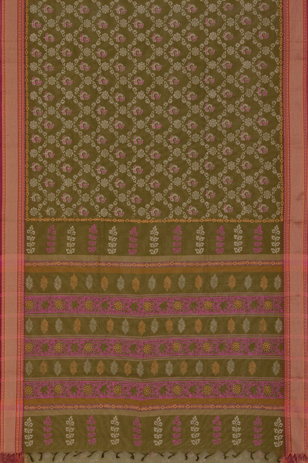 Collection of Hand block printed cotton saree in a gallery layout