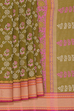 Collection of Hand block printed cotton saree in a gallery layout