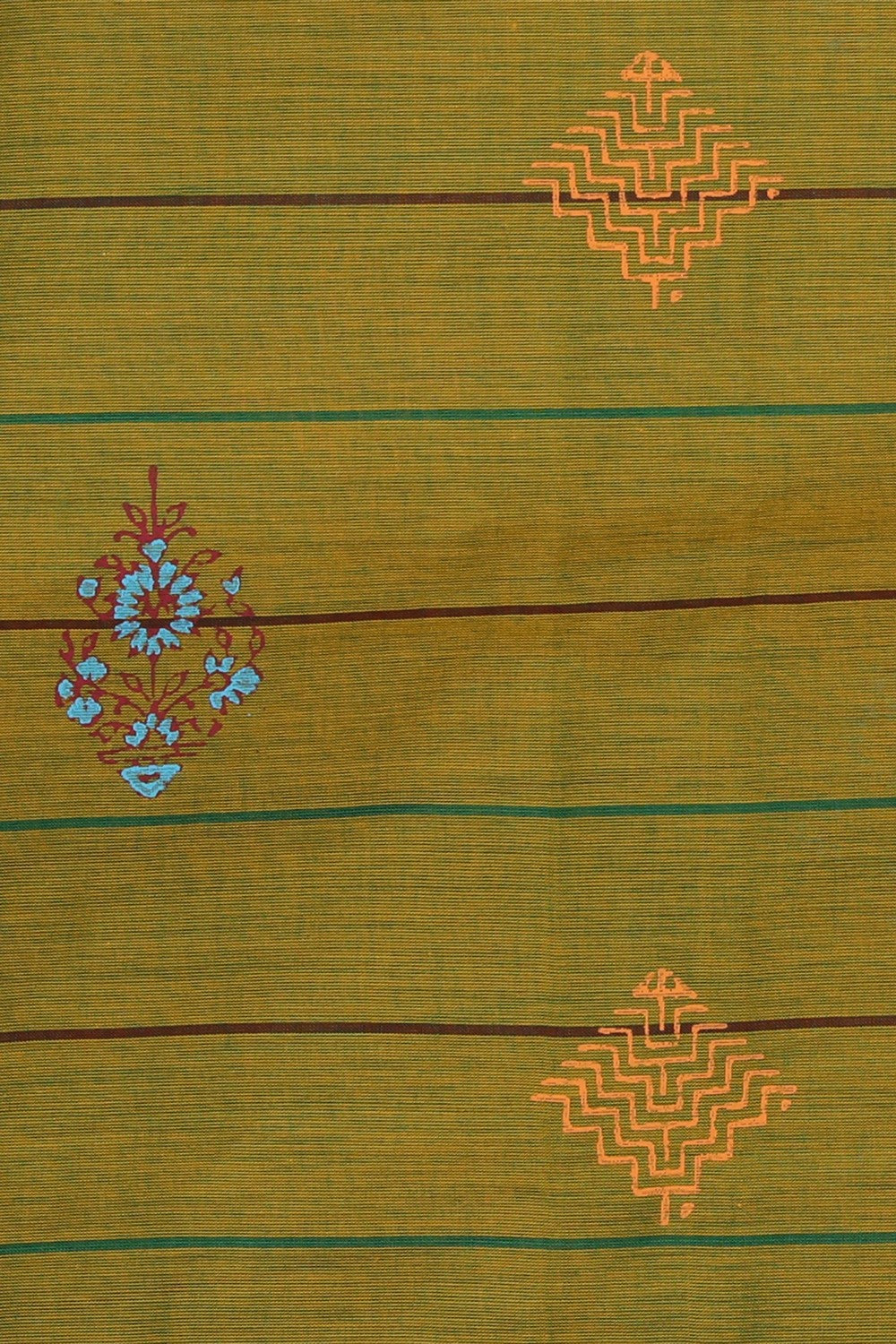 Image of Hand block printed cotton saree