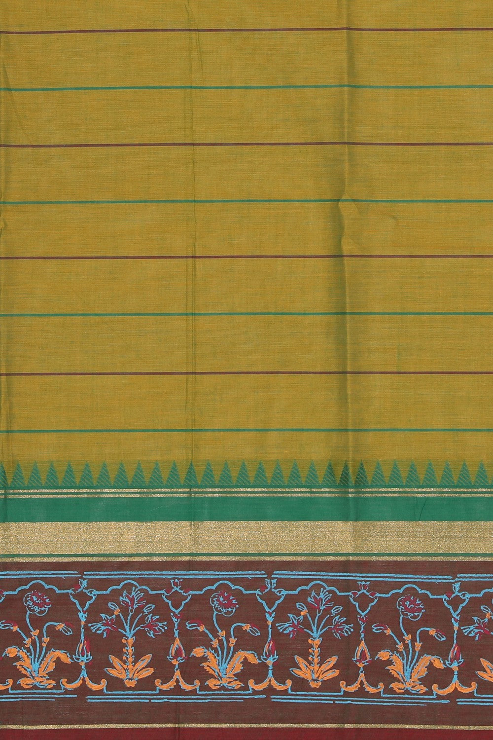 Image of Hand block printed cotton saree