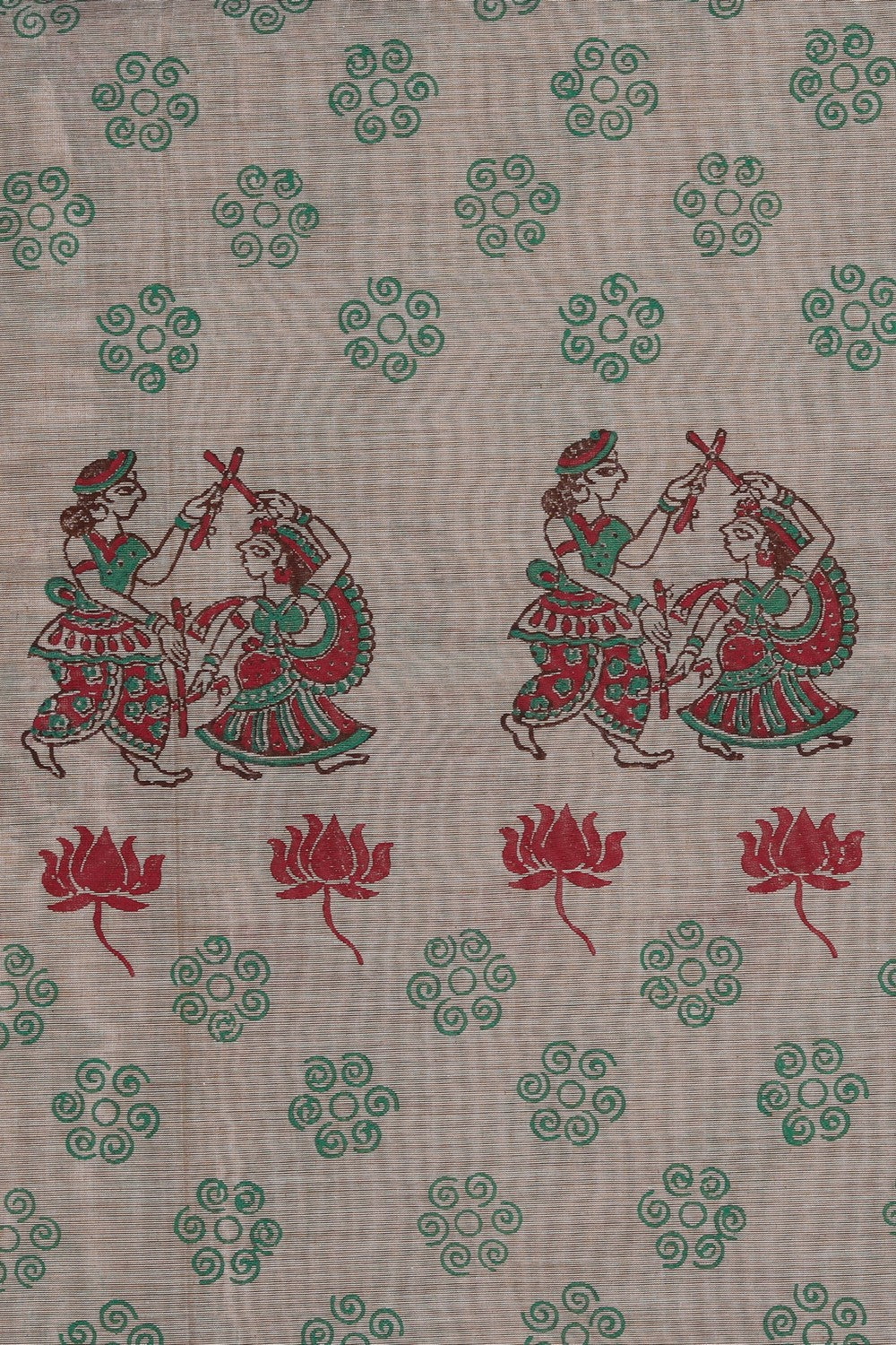 Hand block printed cotton saree