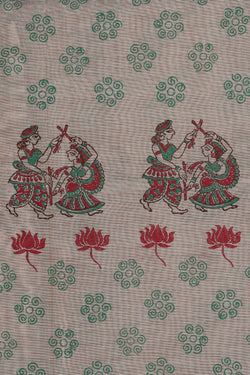 Image of Hand block printed cotton saree