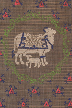 Image of Hand block printed cotton saree