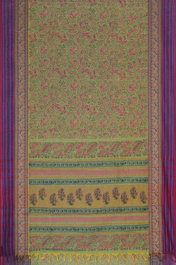 Image of Hand block printed cotton saree