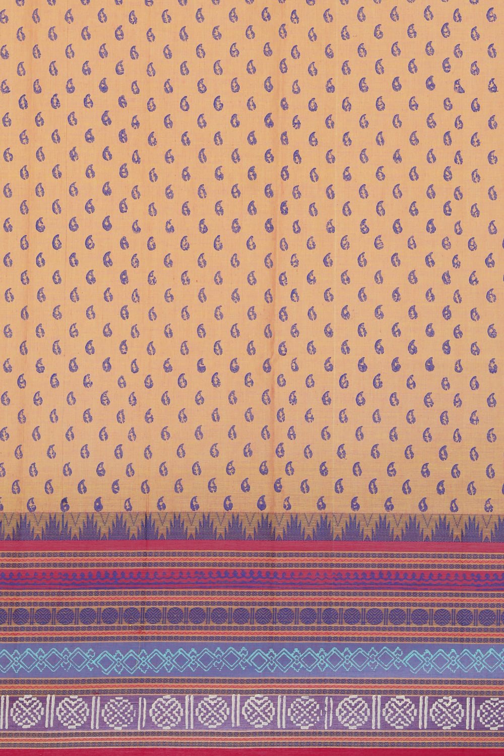 Hand block printed cotton saree