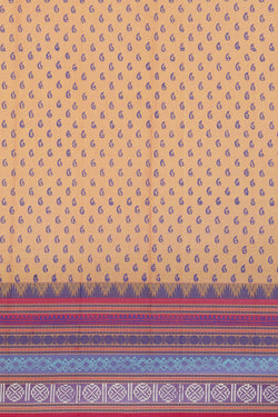 Image of Hand block printed cotton saree