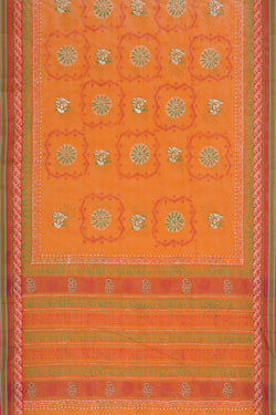 Image of Hand block printed cotton saree