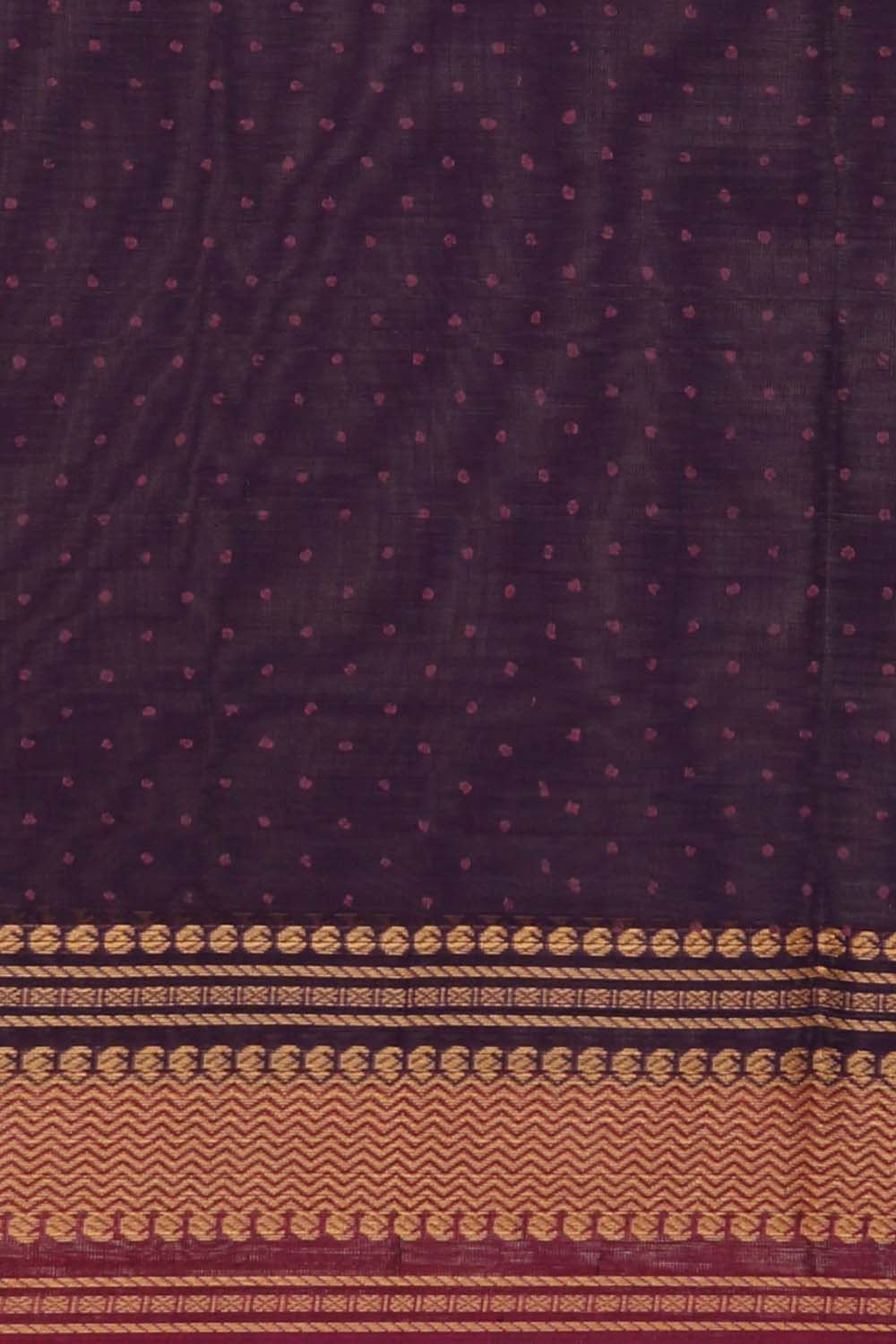 Violet hand block printed south cotton saree