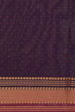 Image of Violet hand block printed south cotton saree