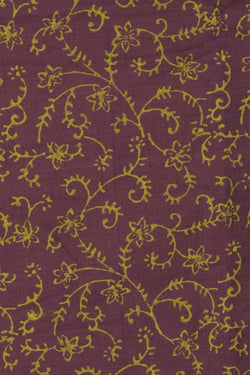 Image of Violet hand block printed south cotton saree