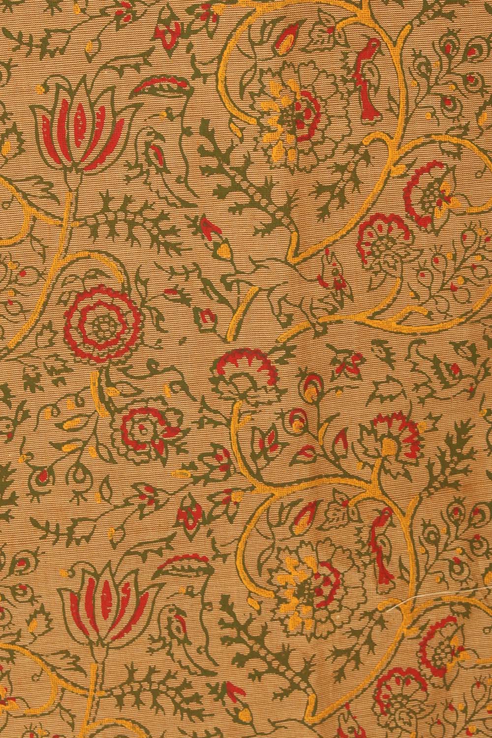 Amber hand block printed cotton saree