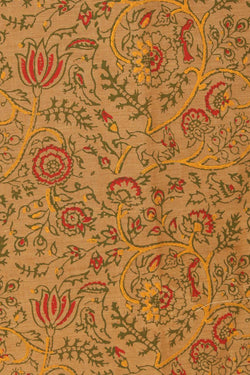 Image of Amber hand block printed cotton saree