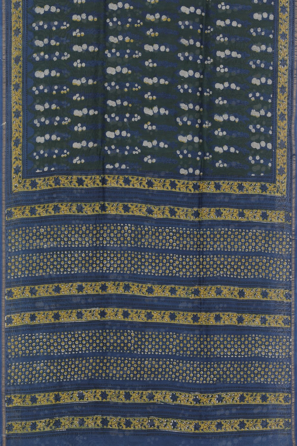Image of Green Bagru Chanderi saree