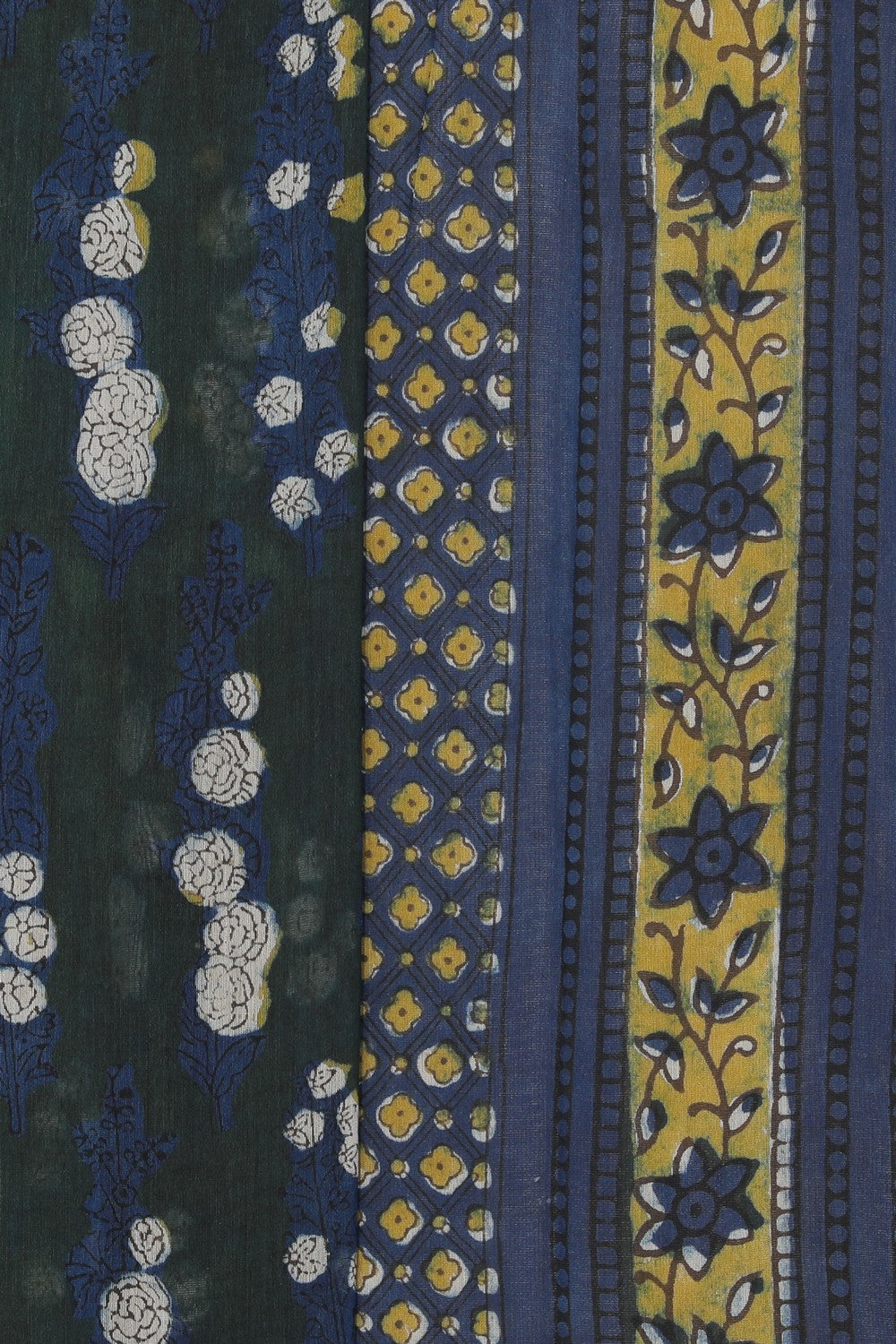 Image of Green Bagru Chanderi saree