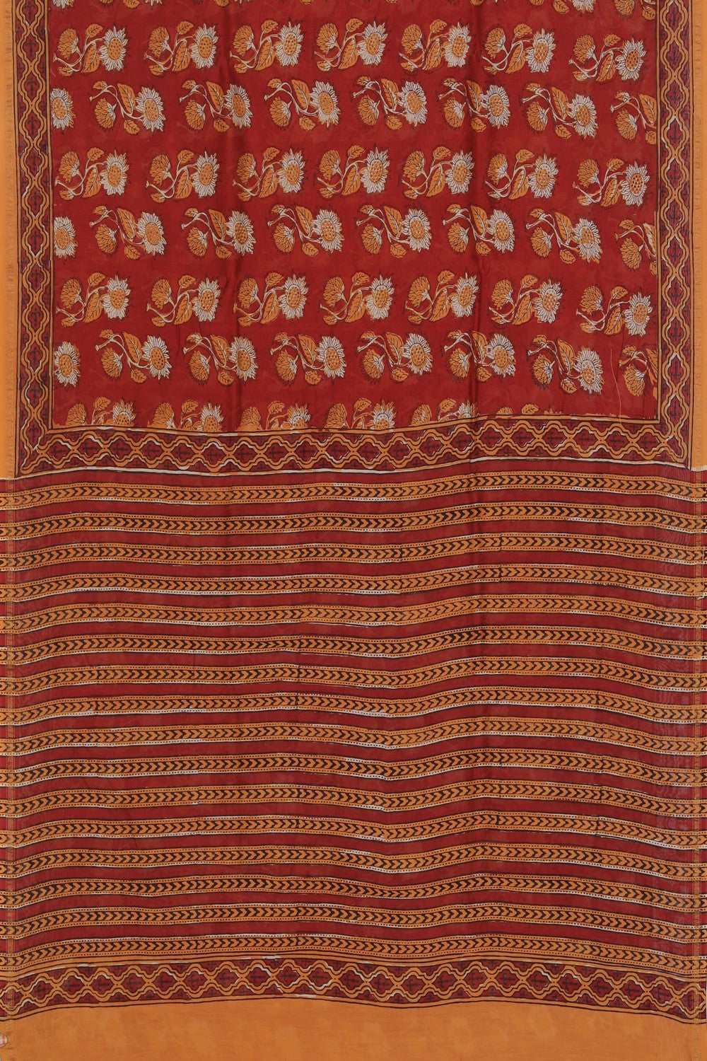 Collection of Bagru Chanderi saree in a gallery layout