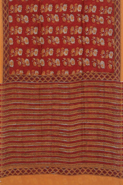 Collection of Bagru Chanderi saree in a gallery layout