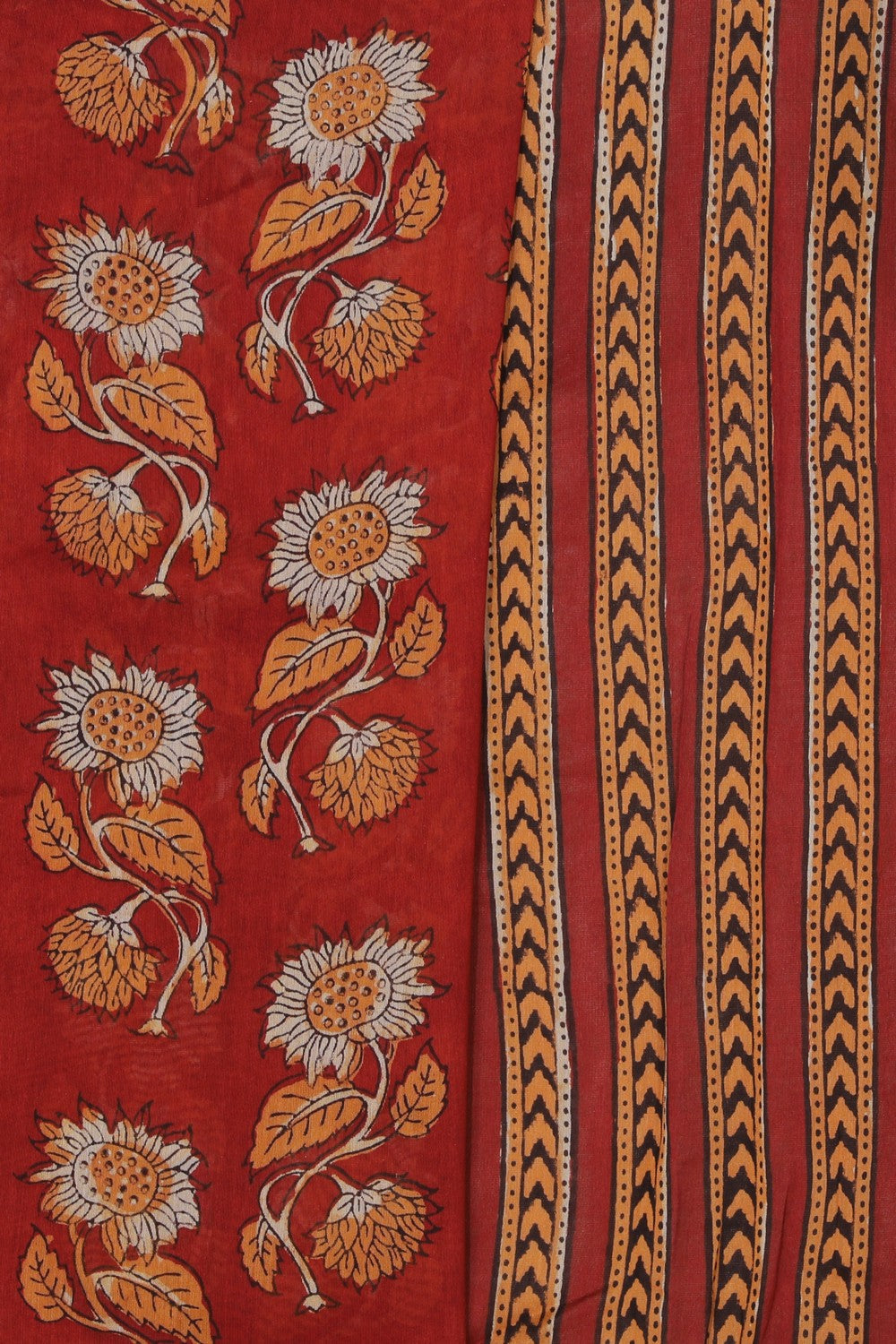 Collection of Bagru Chanderi saree in a gallery layout