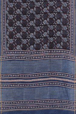 Collection of Bagru Chanderi saree in a gallery layout