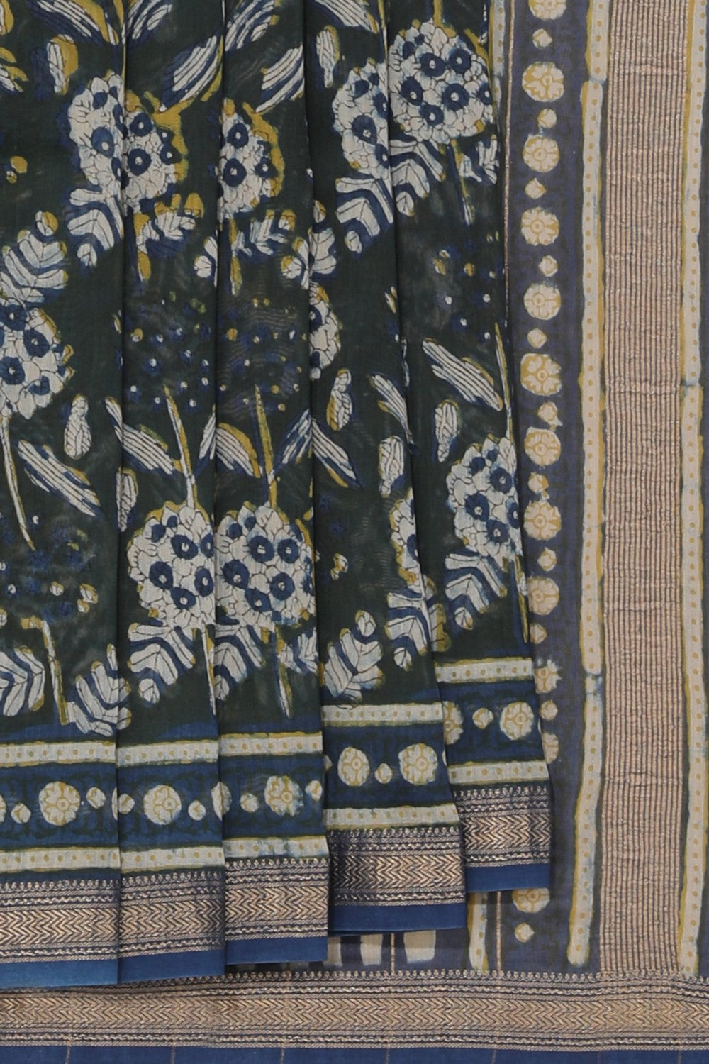 Image of Hand Block Printed Bagru Chanderi saree