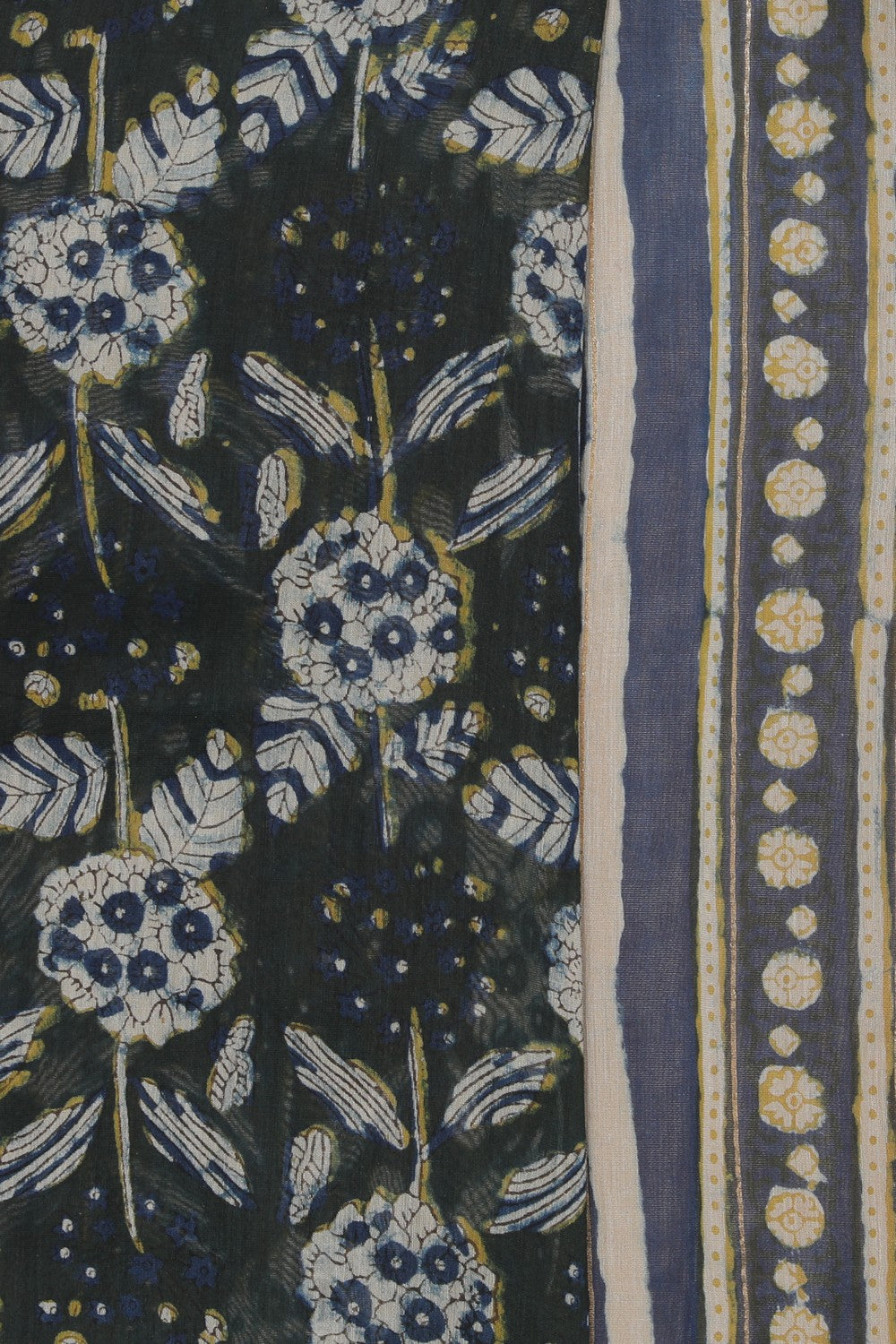 Image of Hand Block Printed Bagru Chanderi saree