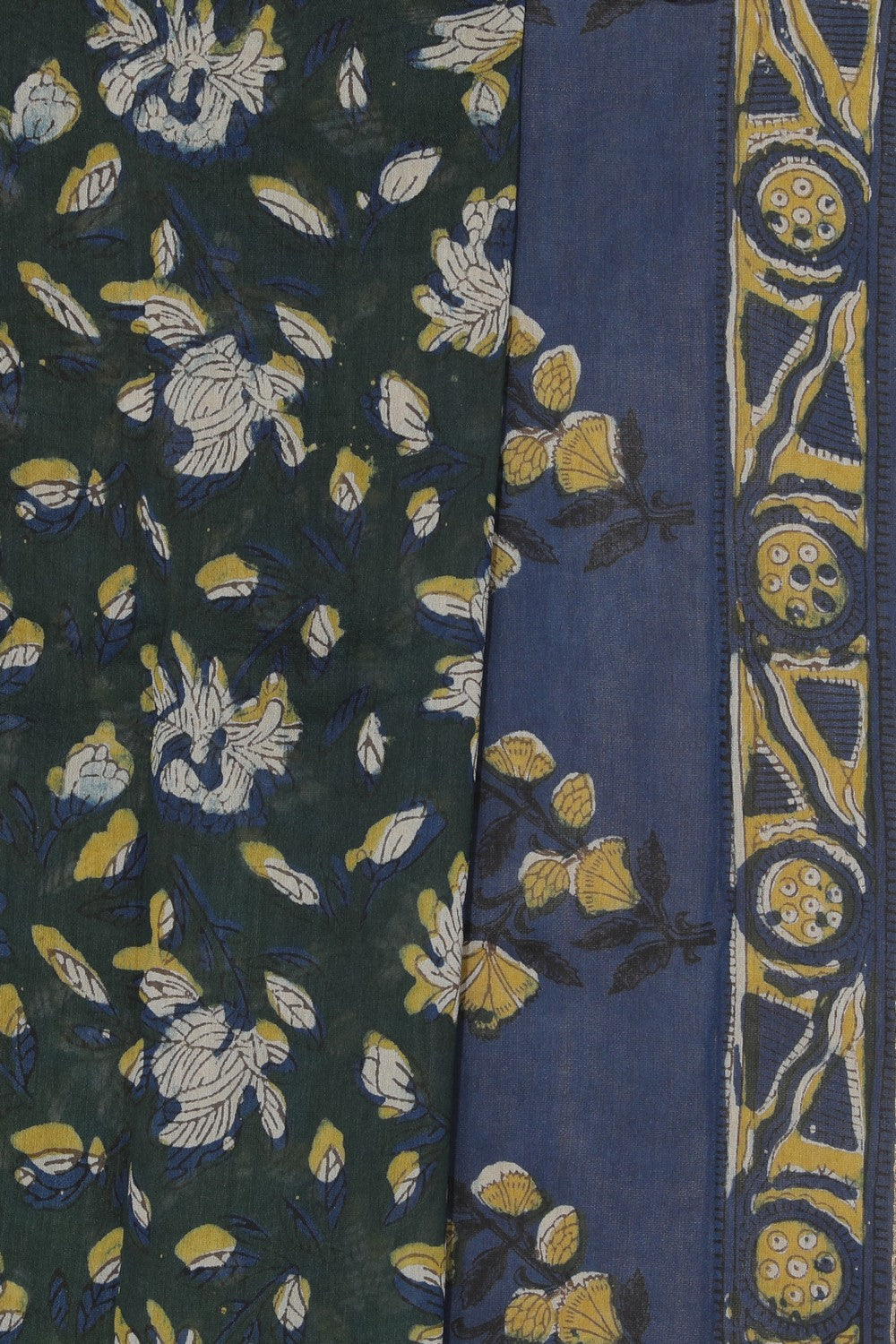 Image of Floral Print Bagru Chanderi saree