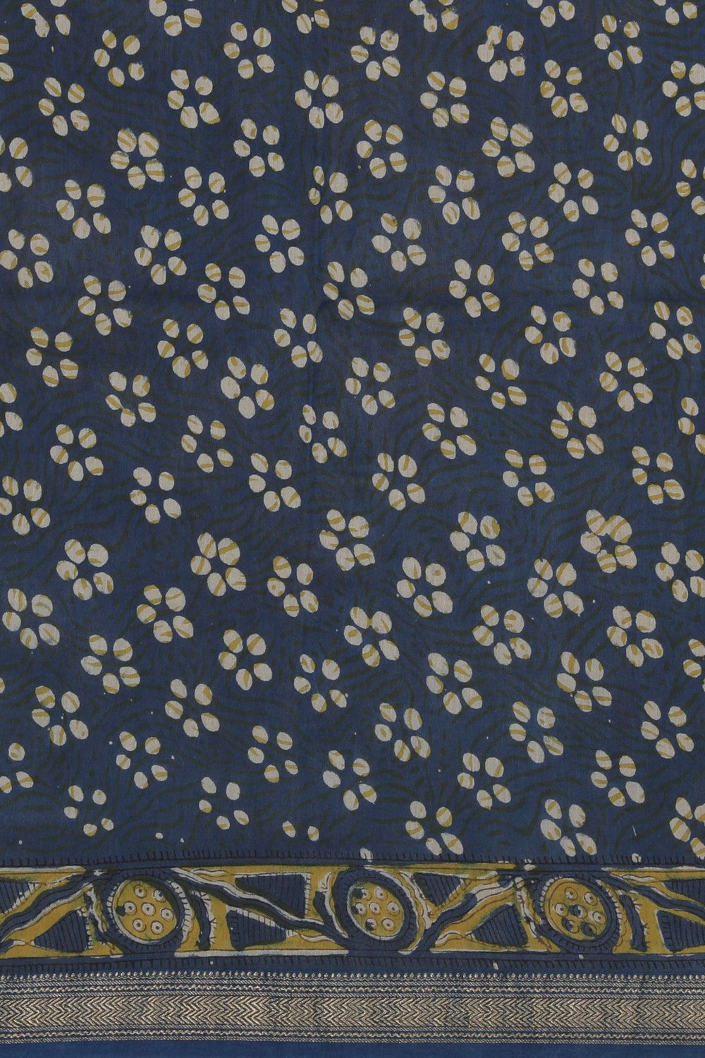 Image of Floral Print Bagru Chanderi saree