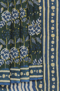 Image of Indigo Bagru Cotton saree