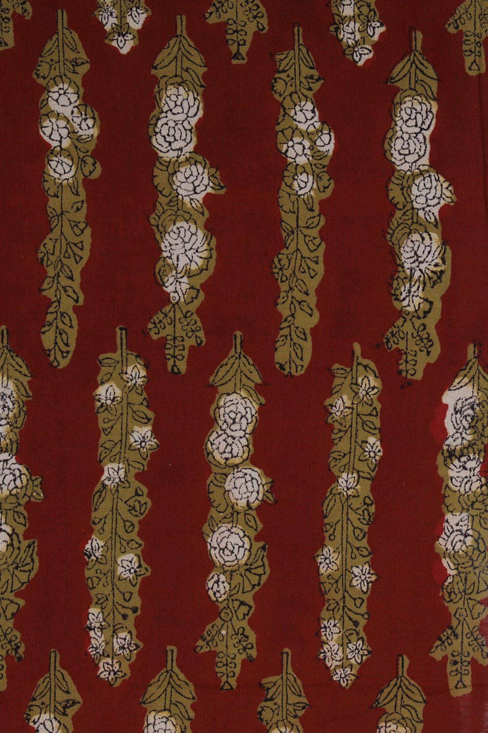 Image of Red Bagru Cotton saree